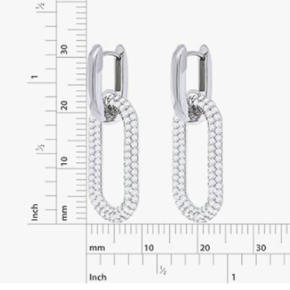 Silver Plated Ball U Shape Earrings - Picture 3 of 3